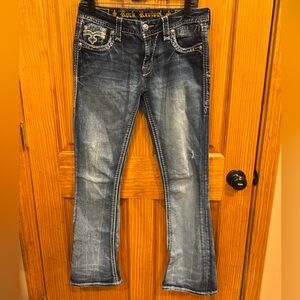 Rock Revival Cherilyn Mid Rise Boot Women's Denim Embellished Jeans Size 29